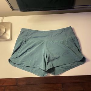 lululemon shorts! green! size 6! rarely worn!